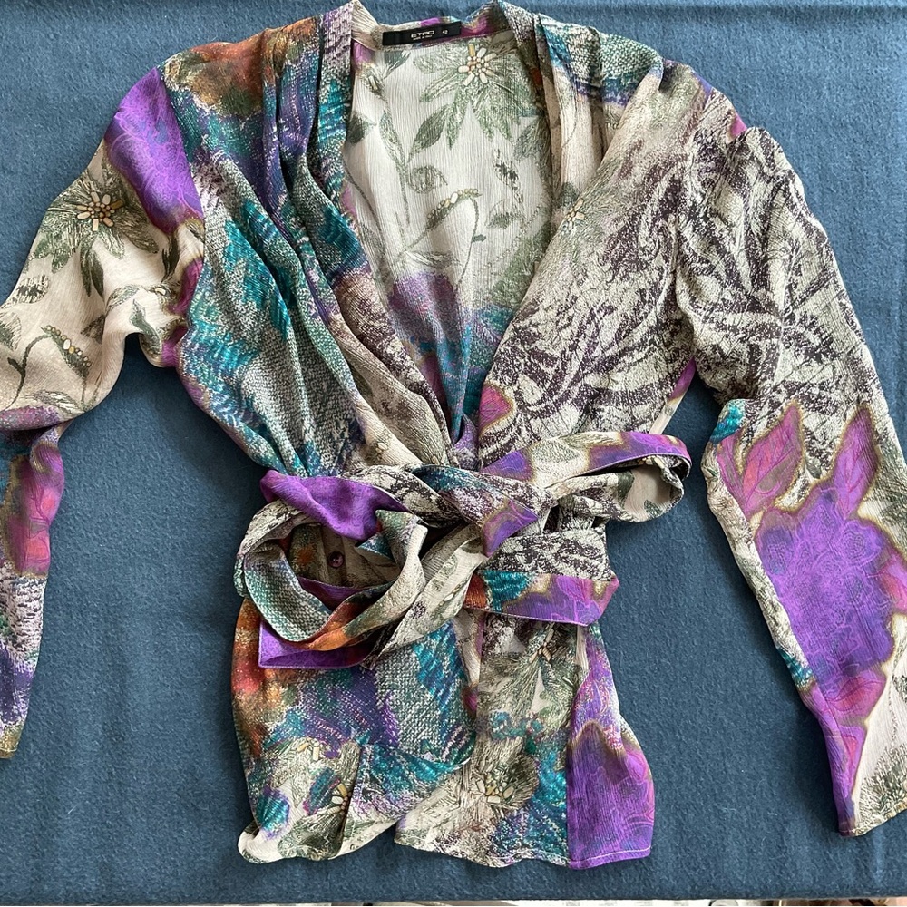Etro Multicolor Floral Blouse.